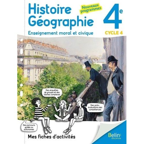 Histoire-Gographie Enseignement Moral Et Civique 4e Cycle 4 - Mes Fiches D'activits    Format Beau livre 