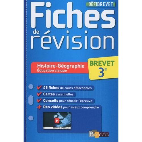 Histoire-Gographie Education Civique 3e - Fiches De Rvision    Format Poche 