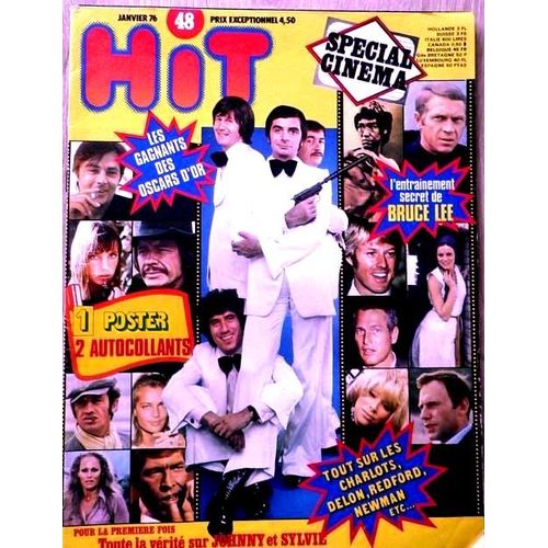 Hit Magazine Special Cinema N 48 : 1976 Les Charlots/Bruce Lee/Delon/Bronson/Lenorman/Tai Phong-Goldman/Borelly/Birkin/Joelle Il Etait Une Fois/Mike Brant/Vartan/Hallyday/Sardou/Pink Floyd