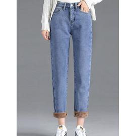 Acheter Hiver polaire jean femmes sarouel avec poche taille haute
