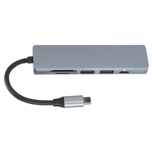 HJLIAN Adaptateur de concentrateur Type-C 6 en 1, adaptateur de station d'accueil Type-C vers HDMI, accessoire informatique