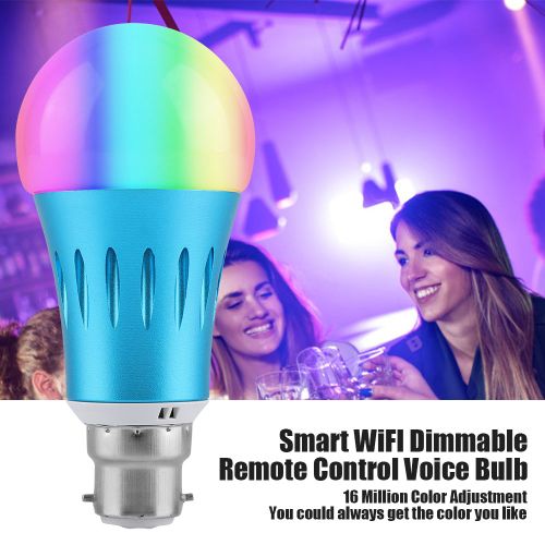 Hjlian Ampoule Intelligente A Telecommande Wi-Fi, Intensite Variable, 16 Millions De Couleurs, Rvb+W, Ac85-265 V (B22)