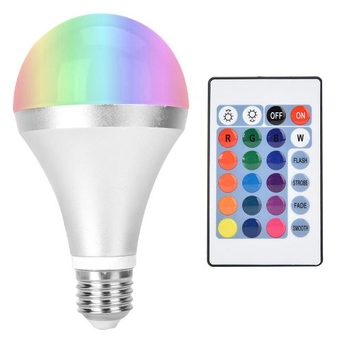 Hjlian Ampoule Led Intelligente E27 10 W Rgbw Avec Telecommande Et Fonction Memoire