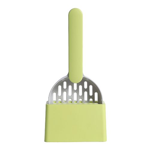 Hjlian (Boite Simple Grise + Verte) Ensemble De Pelle A Litiere Pour Chat Pelle De Nettoyage Des Excrements De Chat (27*13*5,5 Cm) Avec Ruban Adhesif Double Face Pour Fixer La Base