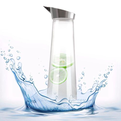 Hjlian Bouteille De Jus Transparente En Acrylique De 1,2 L, Bouteille De Jus Transparente, Pichet A Eau, Pichet A Jus Avec Couvercle
