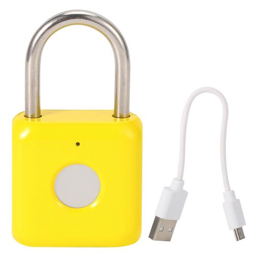 Hjlian Cadenas A Empreinte Digitale Usb Sans Cle, Antivol, Pour Armoire A Tiroirs, Boite De Distribution, Jaune