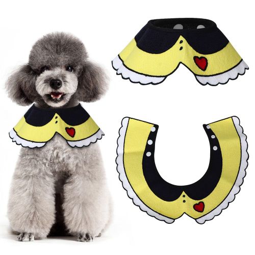 Hjlian Collier Jaune En Peluche Pour Animaux De Compagnie, Serviettes De Salive Reglables, Echarpe Douce Et Confortable, Bavoirs Pour Chats. Collier Jaune