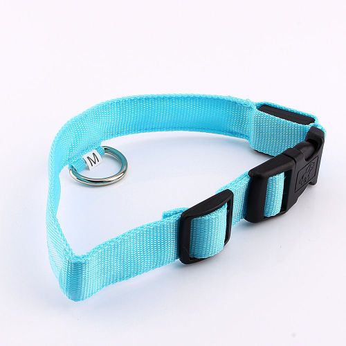 Hjlian Collier Led Reglable En Nylon Pour Chien, Securite Nocturne, Clignotant Et Lumineux