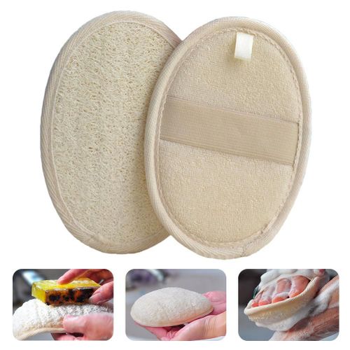 Hjlian Eponge De Bain En Luffa Naturel, Serviette De Bain Exfoliante, Tampons De Luffa Exfoliants, Serviette De Bain Durable Et Reutilisable