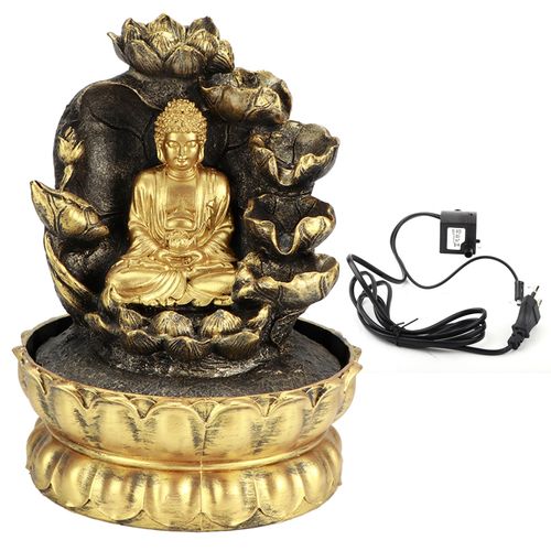 Hjlian Fontaine De Table Innovante A Led Avec Statue De Bouddha Et Pompe A Eau, Pour Decoration Interieure, Prise Ue 220 V