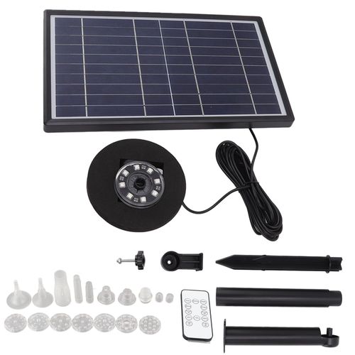 Hjlian Fontaine Solaire 10 V 10 W Avec Eclairage Led Colore, Pompe A Eau Solaire D'exterieur, Fontaine Flottante Pour Etang, Piscine, Jardin