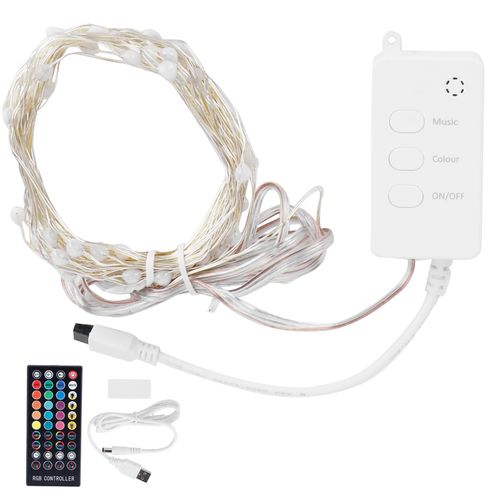 Hjlian Guirlande Lumineuse 5 M 50 Led, Controlee Par Application, Wi-Fi, Bluetooth, Musique, Compatible Avec Alexa/Google