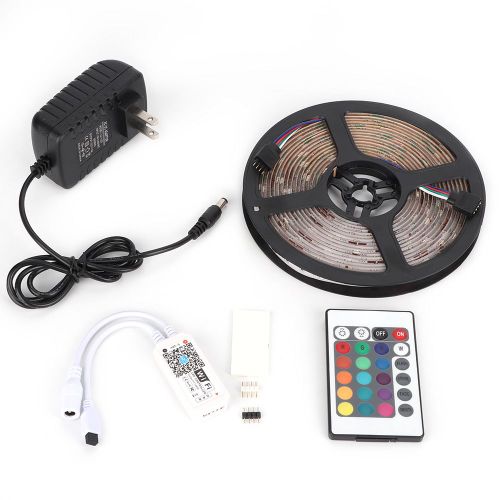 Hjlian Guirlande Lumineuse Etanche 12 V 5 M 150 Led Rvb Avec Telecommande Wi-Fi Et Application, Prise Us 100-240 V