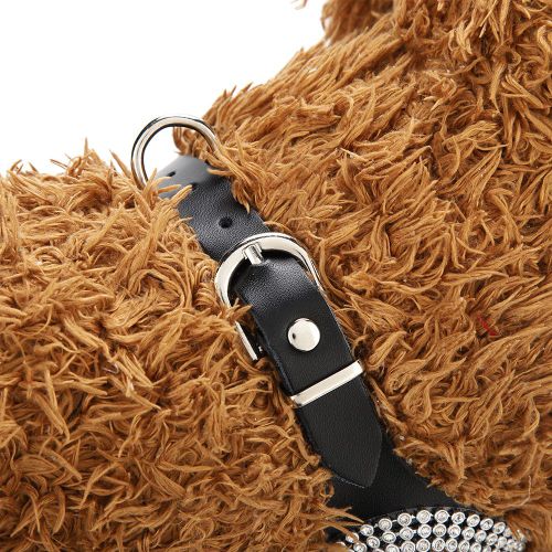 Hjlian Harnais En Cuir Avec Strass Pour Chien Et Chiot, Sangle De Poitrine, Noir, Taille S