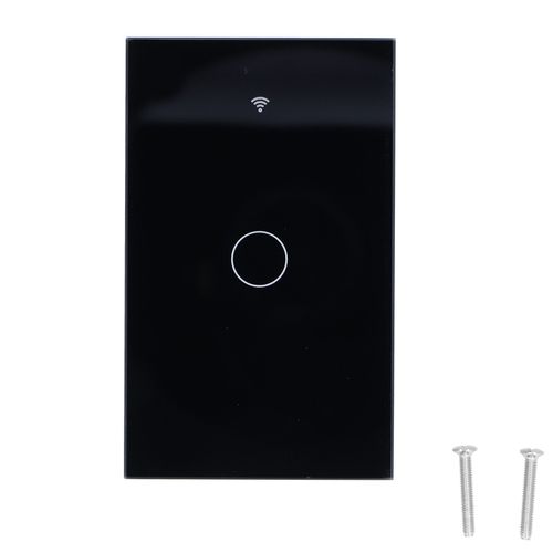 Hjlian Interrupteur Tactile Simple Pour Interrupteur Mural A Distance Zigbee Tuya Avec Commande Vocale 100-240 V, Noir