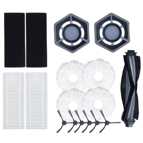 HJLIAN Kit d'accessoires pour robot aspirateur, brosse principale, brosse laterale, filtre, chiffon de nettoyage, module de nettoyage, kit d'accessoires integre pour N9 Plus