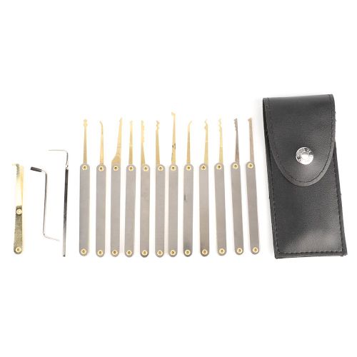 Hjlian Kit De Crochetage De Serrure 15 Pieces, Extracteur De Cle, Acier Inoxydable, Laiton, Fournitures De Serrurier, Outil De Poignee