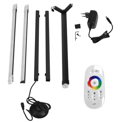 Hjlian Lampadaire D'angle A Led Rvb, Lumiere D'ambiance Coloree Avec Base A Angle Droit, Prise Ue 100-240 V