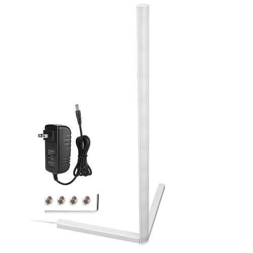 Hjlian Lampadaire D'angle Vertical A Led, Luminaire Decoratif D'interieur, Ideal Pour Une Chambre, Un Salon Ou Une Salle A Manger, 100-240 V (Us), Coque Blanche, Lumiere Blanche