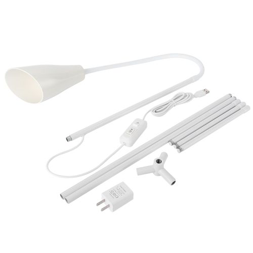 Hjlian Lampadaire Led Flexible Avec Variateur D'intensite Et Port Usb, Lampe De Lecture Pour Bureau, Chambre A Coucher, Us 100-240 V, Blanc