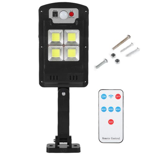 Hjlian Lampadaire Solaire A Led Mural Avec Detecteur De Mouvement Et Telecommande, 3 Modes, Eclairage Pour Jardin Et Exterieur