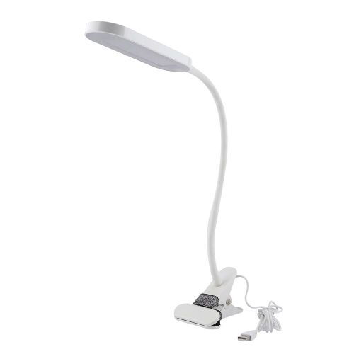 Hjlian Lampe De Bureau Led Flexible Et Reglable A Col De Cygne, Capteur Tactile, Intensite Variable (Blanc)