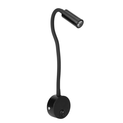 Hjlian Lampe De Lecture Led Flexible Et Reglable A Col De Cygne 3 W 220 V Pour Chambre A Coucher, Lumiere Chaude