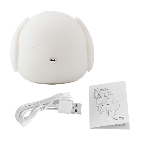 Hjlian Lampe De Lecture Led Rechargeable Multicolore En Silicone En Forme De Chien Mignon