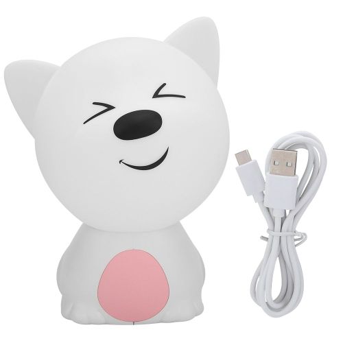 Hjlian Lampe De Lecture Led Rechargeable Multicolore En Silicone En Forme De Chien (Rose)