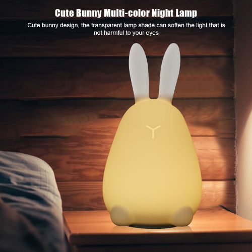 Hjlian Lampe De Lecture Led Rechargeable Multicolore En Silicone En Forme De Lapin