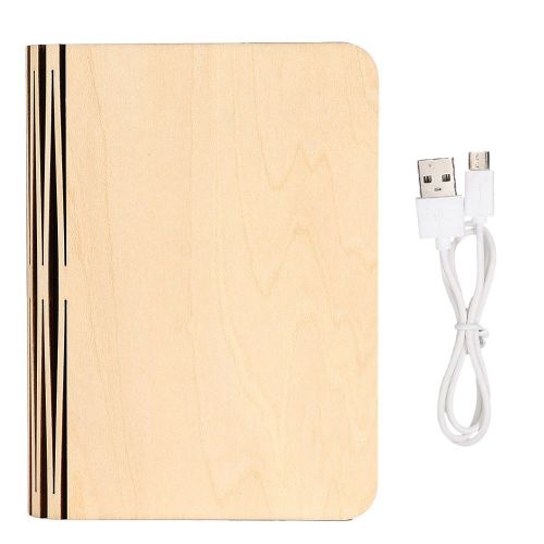 Hjlian Lampe De Lecture Pliable En Bois, Pratique Et Portable, Chargement Usb, Veilleuse Decorative A Led (Mini)