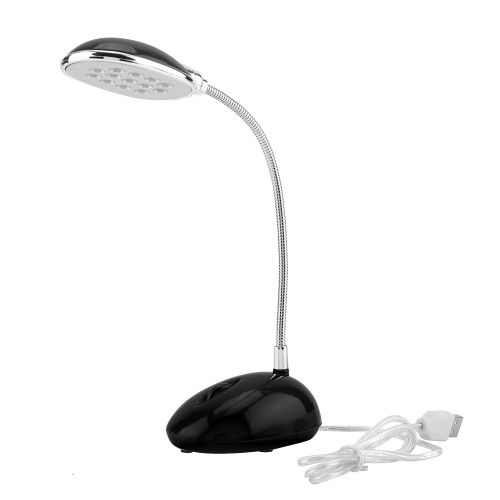 Hjlian Lampe De Table Lumineuse A 13 Led, Legere Et Flexible, Usb, Pour Ordinateur Portable, Pc, Noir
