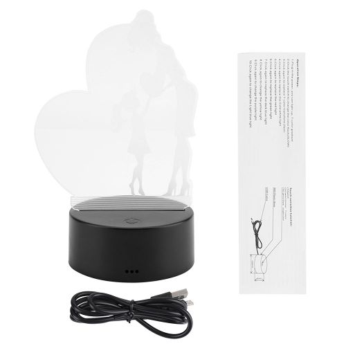 Hjlian Lampes De Table 3d A Led Avec Telecommande (Base Noire Sans Telecommande)