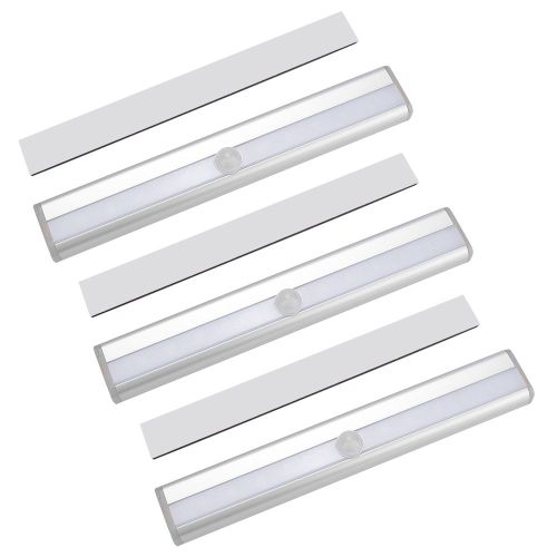 Hjlian Lot De 3 Mini Lampes A 10 Led Avec Capteur De Mouvement, Ideales Pour Une Chambre, Un Placard, Un Couloir Ou Une Piece, Blanches