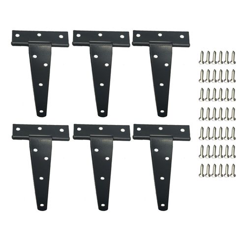 Hjlian Lot De 6 Charnieres Triangulaires En T De 12,7 Cm, En Fer Galvanise, Pour Porte De Grange, A Roulement Fendu