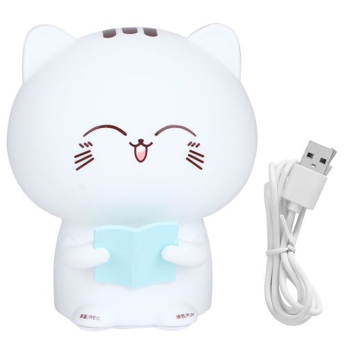 Hjlian Mini Lampe De Lecture Led En Silicone En Forme De Chaton, Veilleuse Avec Capteur Tactile, Bleu