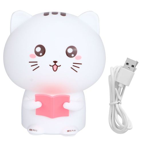 Hjlian Mini Lampe De Lecture Led En Silicone En Forme De Chaton, Veilleuse Avec Capteur Tactile, Rose