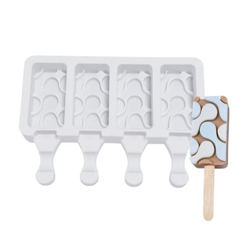 Hjlian Moule A Glace En Silicone, Moule A Glace A 4 Compartiments, Machine A Glace Diy Pour Desserts Glaces