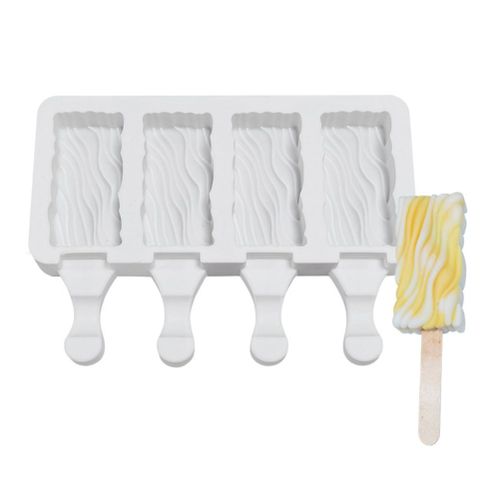 Hjlian Moule A Glace En Silicone, Moule A Glace A 4 Compartiments, Machine A Glace Diy Pour Desserts Glaces