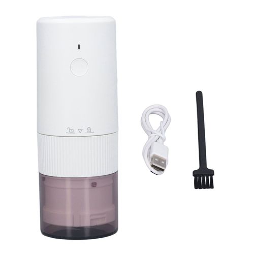 Hjlian Moulin A Cafe Electrique, Portable, Rechargeable Par Usb, Sans Fil, Mini, Automatique, A Cone, Blanc