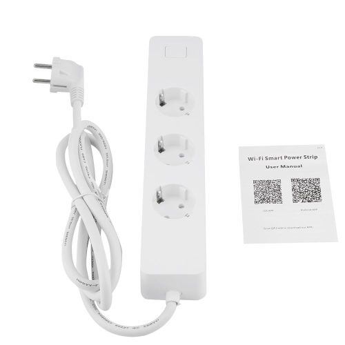 Hjlian Multiprise Wi-Fi Intelligente Compatible Avec Alexa Et Google Home, Prise Ue 100-240 V