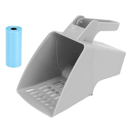 Hjlian Pelle A Litiere Multifonctionnelle En Polypropylene Avec Sacs Pour Litiere Pour Chat, Gris