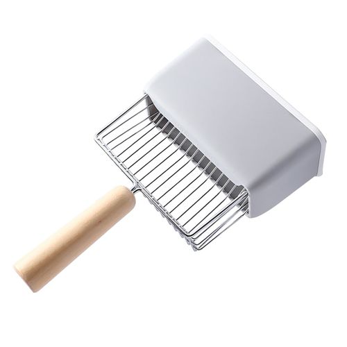 Hjlian Pelle A Litiere Pour Chat Kitty En Metal Avec Pelle Profonde Et Longue Poignee, Tamisage Des Crottes De Chaton, Leve-Crottes Durable, Grande Taille, Grise