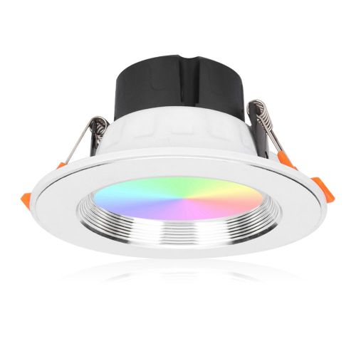 Hjlian Plafonnier Led Intelligent 7 W Rgb+Cw, Commande Vocale Par Smartphone, Compatible Wi-Fi, Ac85-265 V