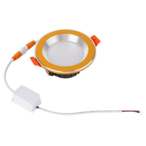 Hjlian Plafonnier Led Intelligent Avec Anneau Dore Et Argente, 7 W, Controle Via Application Mobile, Compatible Wi-Fi, Rgb, Cw, Ac85-265 V