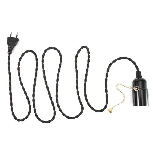 Hjlian Plafonnier Suspendu Style Retro Avec Prise E27 Ue 85-265 V, Interrupteur A Tirette