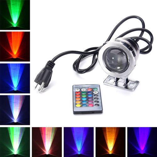 Hjlian Projecteur Led Multicolore Etanche 10 W Rvb Pour Fontaine Et Etang