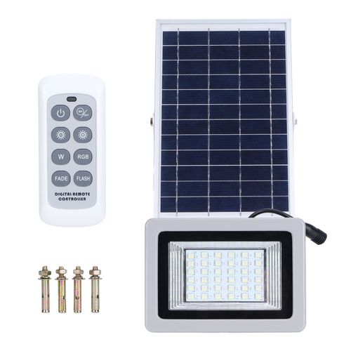 Hjlian Projecteur Solaire A Led Rvb Colore Pour Jardin Exterieur, Lampe D'eclairage De Paysage A Telecommande
