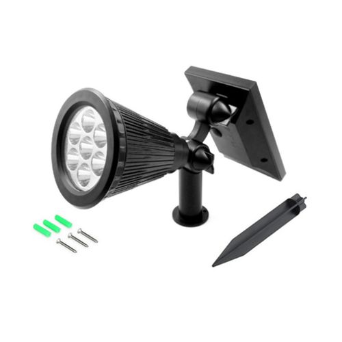 Hjlian Projecteur Solaire Ip65 Etanche Et Rotatif A 7 Led, Eclairage D'exterieur Ultra-Lumineux Sur Piquet Pour Pelouse, Jardin, Cour, Lumiere Chaude