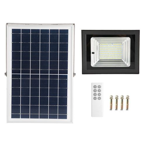Hjlian Projecteur Solaire Led 120 W, Etanche, A Induction, Avec Telecommande, Eclairage D'exterieur, Ideal Pour Une Cour, 126 Puces